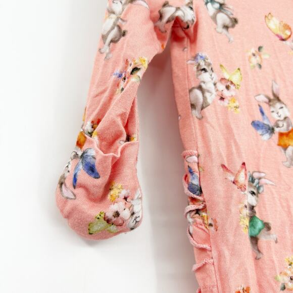 Posh Peanut Baby Girls Betty Bunny Rabbit Bamboo Ruffled Zippered Footie Size NB - Picture 5 of 9